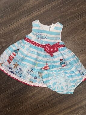 Striped Nautical Baby Dress